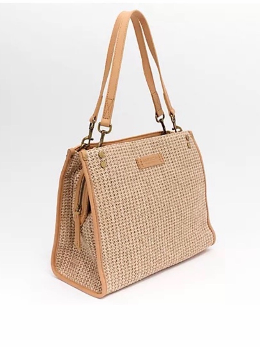 American Leather Co Triple Entry Raffia Satchel - Vachetta NWT